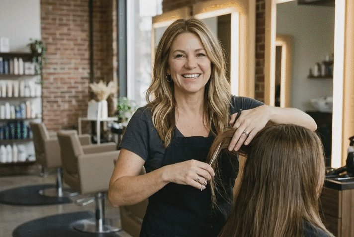 Nicole still working in her Toronto salon