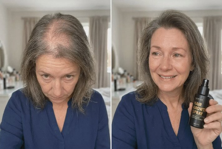 Reader before and after using HaloGrow