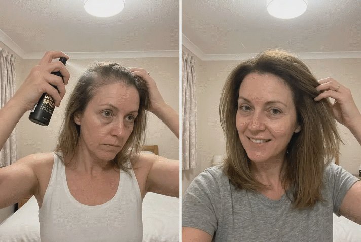 Reader before and after using HaloGrow