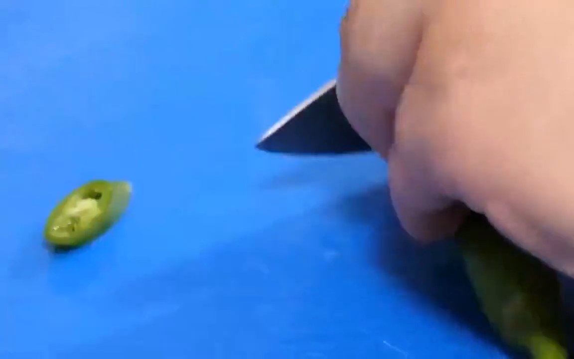Titanium cutting board in use